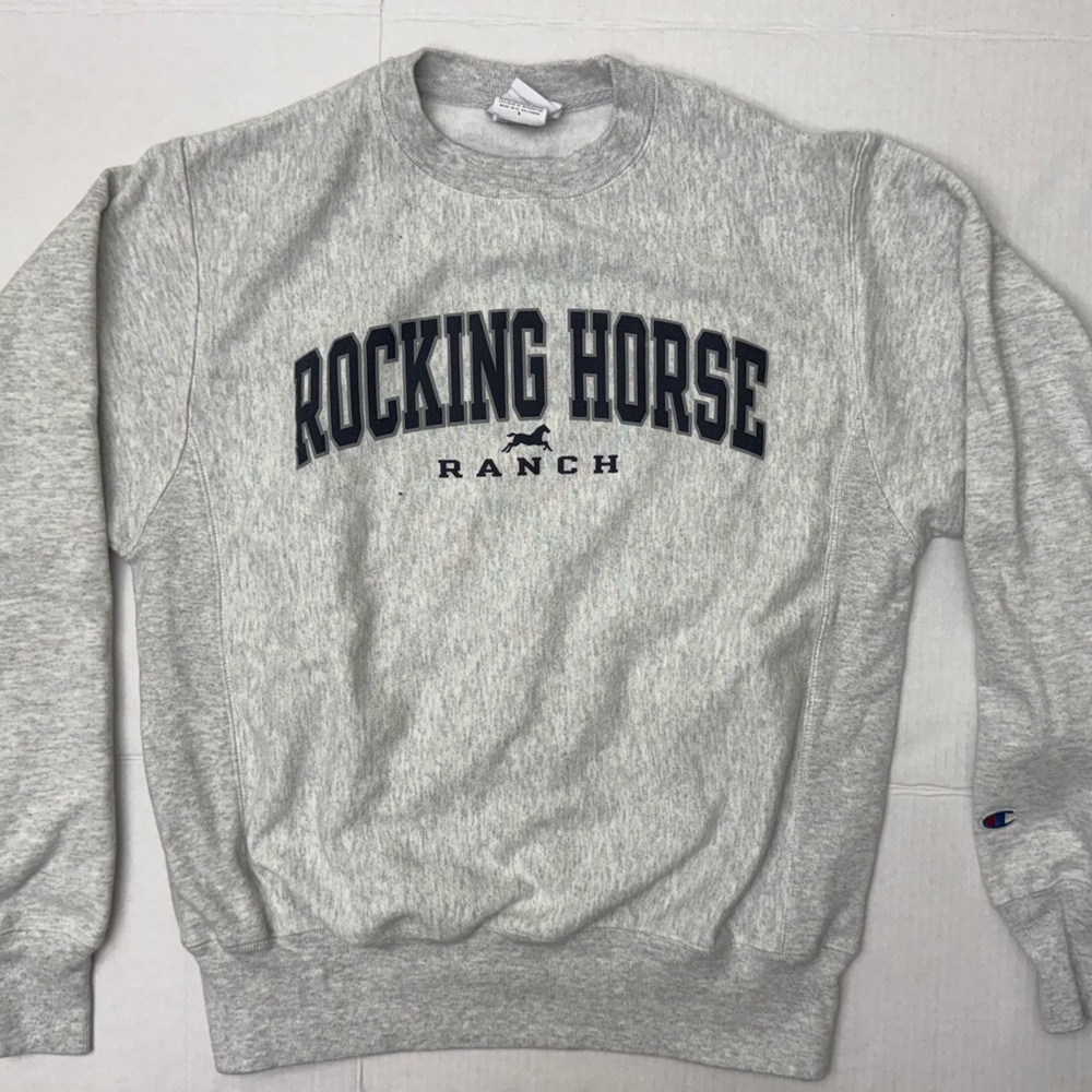 Champion Reverse Weave Rocking Horse Ranch Sweatshirt in Gray